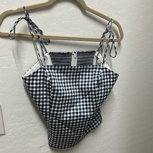 NWOT FAVORITE DAUGHTER Lottie Gingham Tank- Navy Gingham-Size M